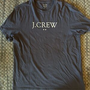 J. Crew Men's Dark Blue Logo Tee
